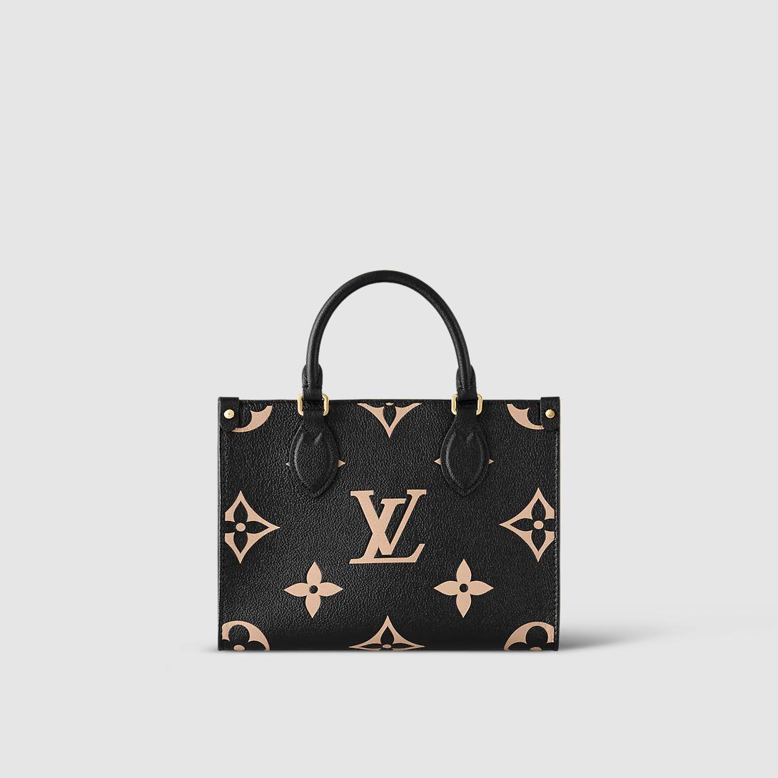Túi Louis Vuitton Onthego Pm Da Bicolor Monogram Empreinte Nữ Đen Be